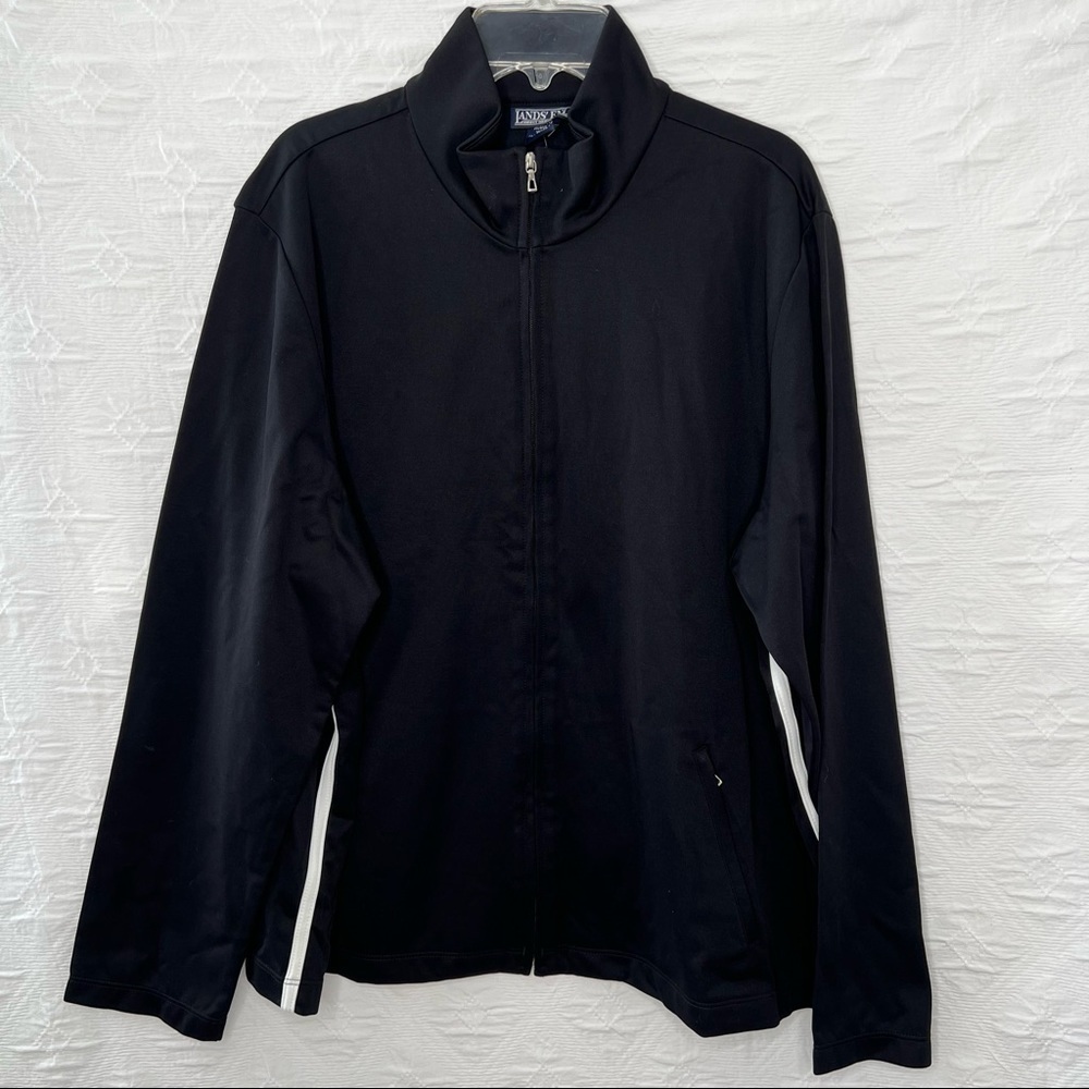 ! NWT Land’s End Mens Black long sleeve full zip outdoors  jacket .Size XL